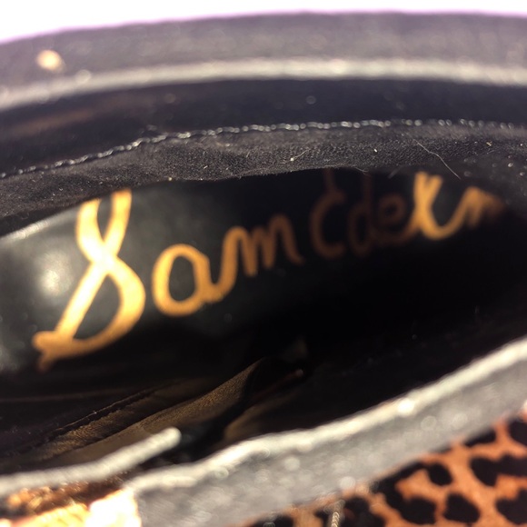 Sam Edelman Blake Leopard Brahma Ankle Boots 7.5 - Picture 7 of 8
